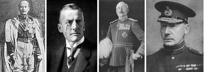 Lord Hardinge; Austen Chamberlain; General Nixon; General Townshend